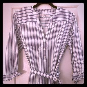 J Crew Textured Stripe Shirtdress